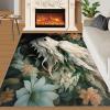Epic Dragon Area Rugs 4x5 - Flying Wyrm Rug for Entryway, Floral Drake Washable Entry Way Rugs Kids Carpet for Inside House Playroom Living Room End Table Nursery view 2