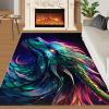 HYGIUID Epic Dragon Area Rug 5x6 - Flying Wyrm Area Rugs for Kitchen, Neon Gradient Dragon Bedroom Area Rug Kids Low Pile Rug for Indoor Outdoor Hardwood Floors Home Decor view 2