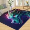 HYGIUID Epic Dragon Area Rug 5x6 - Flying Wyrm Area Rugs for Kitchen, Neon Gradient Dragon Bedroom Area Rug Kids Low Pile Rug for Indoor Outdoor Hardwood Floors Home Decor view 3