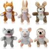 6 Pcs Animal Hand Puppets for Kids - 10 Inches Soft Plush with Movable Mouth, Interactive for Toddler Hands, Including Cute Animals, Imaginative Role Play, Storytelling, Birthday & Easter Gifts view 1