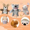 6 Pcs Animal Hand Puppets for Kids - 10 Inches Soft Plush with Movable Mouth, Interactive for Toddler Hands, Including Cute Animals, Imaginative Role Play, Storytelling, Birthday & Easter Gifts view 2