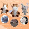 6 Pcs Animal Hand Puppets for Kids - 10 Inches Soft Plush with Movable Mouth, Interactive for Toddler Hands, Including Grassland Animals, Imaginative Role Play, Storytelling, Birthday & Easter Gifts view 4