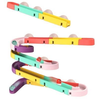 Milisten DIY Ball Track for Educational Marble Run Building Blocks with Colorful Rails Enhances Hand Eye Coordination