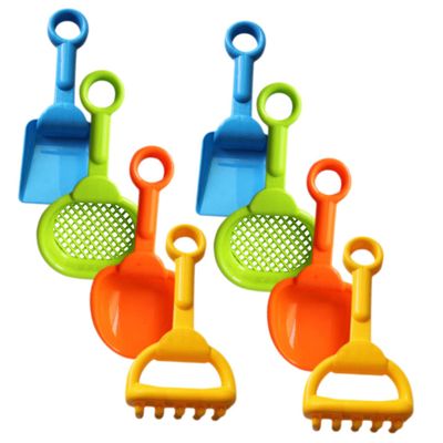 MUSISALY 8pcs Beach Shovels Set Lightweight Sand Digging for Includes Square Shovel Rake Sand Timer Outdoor and Beach Fun Random Color