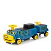 12V Ride on Train Trackless,Licensed by CHUGGINGTON Kids Train Include 1 Locomotive and 1 Carriage w/Height-Adjustable Seat, Extra Storage, Headlight,Hork,One-Button for Kids(Blue,Brewster) view 1