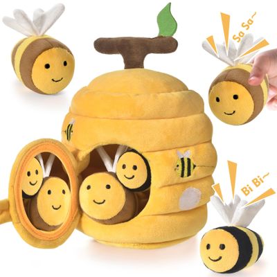 Alsatic Baby Toys for 1 Year Old, Soft Beehive with 5 Stuffed Bees, Crinkle, Rattle, Mirror, Montessori Toys for One Year Old Birthday Gift, Babies Sensory Balls for 12-18 Month Baby