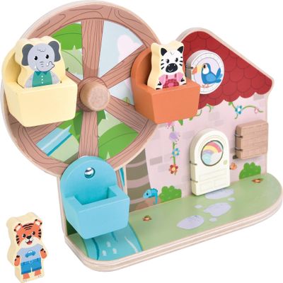 small foot Jungle Friends FSC 100% Certified Wood Ferris Wheel Motor Toy with Cute Animal Figures for Children from 12 Months and Above