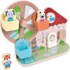 small foot Jungle Friends FSC 100% Certified Wood Ferris Wheel Motor Toy with Cute Animal Figures for Children from 12 Months and Above view 1