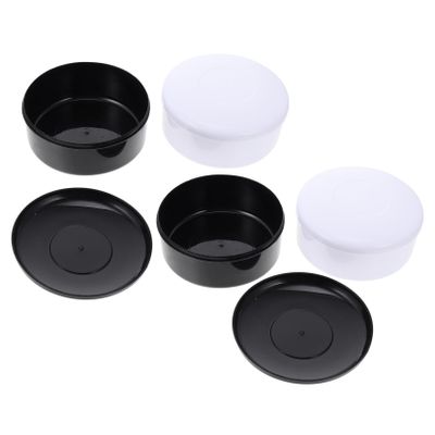 FOYTOKI 4boxes Plastic Go Chess Storage Boxes Moisture Resistant Black and White Chess Containers Compact Reversible Game Organizer