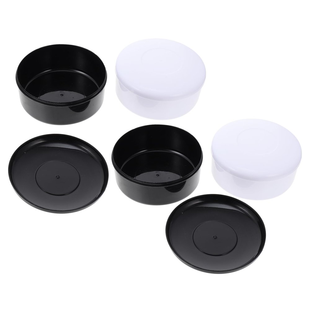 FOYTOKI 4boxes Plastic Go Chess Storage Boxes Moisture Resistant Black and White Chess Containers Compact Reversible Game Organizer