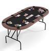 Reljofum 8 Player Oval Poker Game Table, 71" Poker Tables with Collapsible Legs, Padded Rails & Cup Holders, Portable Poker Table for Texas Holdem Poker and Blackjack, Brown view 1