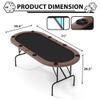 Reljofum 8 Player Oval Poker Game Table, 71" Poker Tables with Collapsible Legs, Padded Rails & Cup Holders, Portable Poker Table for Texas Holdem Poker and Blackjack, Brown view 2