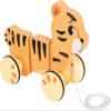 small Foot 12733 Tiger "Safari", Flexible Pull Tiger Made of FSC 100% Certified Wood, Motor Skills Toy for Children from 12 Months, Orange view 1