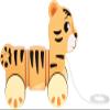 small Foot 12733 Tiger "Safari", Flexible Pull Tiger Made of FSC 100% Certified Wood, Motor Skills Toy for Children from 12 Months, Orange view 2