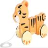 small Foot 12733 Tiger "Safari", Flexible Pull Tiger Made of FSC 100% Certified Wood, Motor Skills Toy for Children from 12 Months, Orange view 3