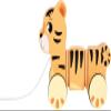 small Foot 12733 Tiger "Safari", Flexible Pull Tiger Made of FSC 100% Certified Wood, Motor Skills Toy for Children from 12 Months, Orange view 4
