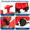 12V Ride on Train Trackless,Licensed by CHUGGINGTON Kids Train Include 1 Locomotive and 1 Carriage w/Height-Adjustable Seat, Extra Storage, Headlight,Hork,One-Button for Kids(Red,Wilson) view 4