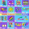 110PC Party Favors Fidget Toys Bulk for Kids Classroom, Goodies Bag Carnival Prizes Treasure Box for Age 5-7, 8-12, Calm Down ADHD Sensory Autism Autistic Christmas Stocking Stuffers Gift for Kid Boys view 3