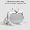 Yoelir Ita Bag for Kawaii Pin Display Apple-Shaped Backpack Cute Waterproof Leather Clear Panel Transparent Pocket Bag (Red) view 2