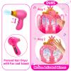 Toddler Vanity Magic Makeup Set Table and Chair Girl Toy Automatically Mirror with Music Light Pink Toys Girls Hair Salon Pretend Play Princess Dress Up Playset Gift Toddler view 4