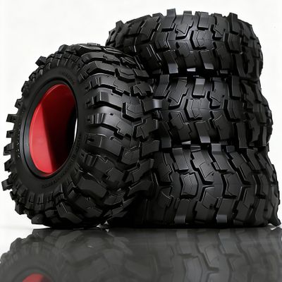 2.6'' Crawler Tires Rubber Mud Tyres OD 5.3'' (4PCS) for Axial SCX10 TRX4/6 GEN7/8 FCX10 RBX10 MJX H8H MK07 KM4 4082/83 1/7 1/8 1/10 Crawler Car (C)