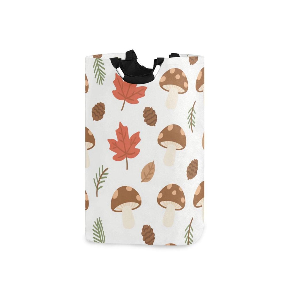 Cute Cartoon Brown Mushrooms laundry baskets, foldable and waterproof baskets for organizing with sturdy handle for toys store 51L cajones para organizar