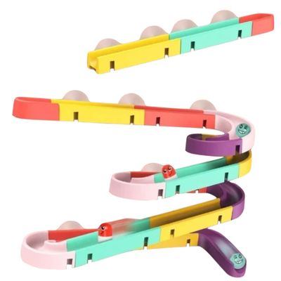 JOINPAYA DIY Marble Run Building Track for Ages Educational Stem Puzzle with Colorful Detachable to Develop Creativity Hand Eye Coordination and Cognitive Skills