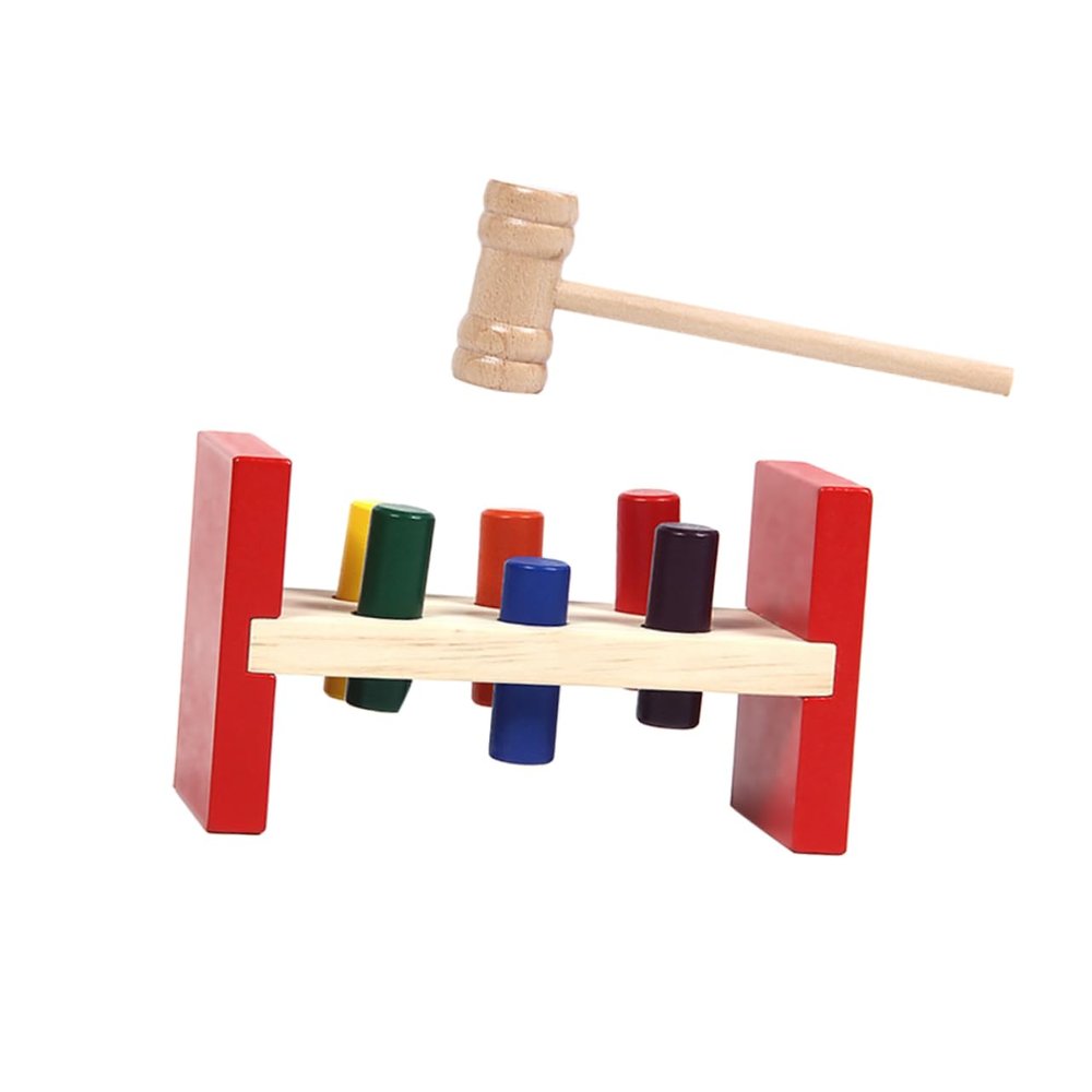 COSMEVIVI Wooden Hammering for Educational Whack Game for Early Developmental Funny Beating Mole Plaything Hand Eye Coordination Exercise Bright Design