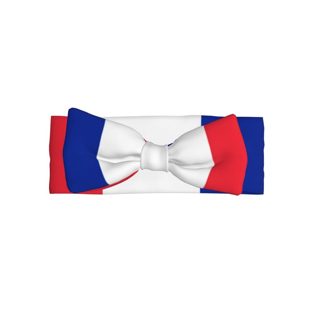 YVNKHKU French flag Baby Headbands Soft Nylon Hairbands with Stretchy Bows Girls Hair Accessories for Newborn Infant Toddler Kids