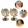 Alasum 2pcs Creative Mini Crystal Globes Desktop Ornaments with Strong Base Smooth Borosilicate Glass Decorative Globes for Home Office Store Desk Decor view 3
