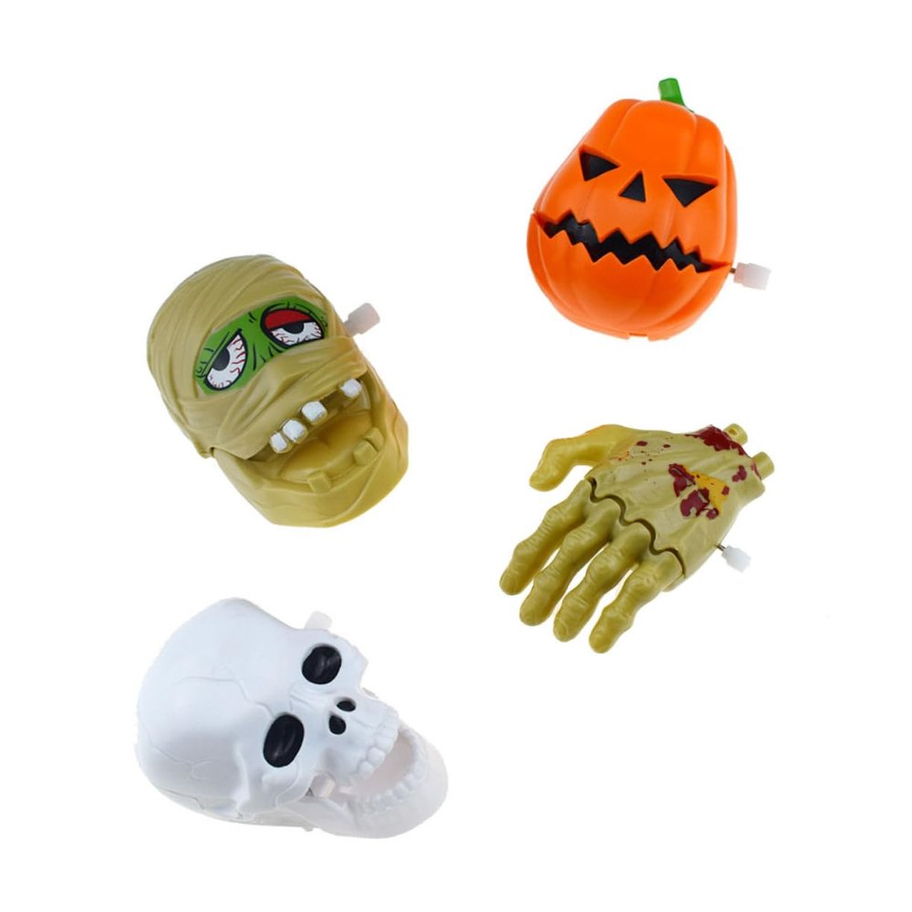 FOYTOKI 4pcs Halloween Wind Up for Scary Clockwork Spring with Manual Mechanism Halloween Party Favor Assortment for Boys and Fun Educational Gifts to Cultivate