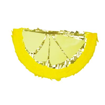 BRIGHTFUFU Lemon Shaped Pinata for Birthday Party Bright Traditional Mexican Design Decorative Material Easy to Fill with Candy and Festive Fiesta Decoration