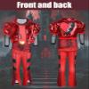 ACLGCSU Red Costume for Girls, 4PCS Kids Rise of Red Costume Halloween Cosplay Party (with Wig) view 3