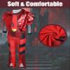 ACLGCSU Red Costume for Girls, 4PCS Kids Rise of Red Costume Halloween Cosplay Party (with Wig) view 4