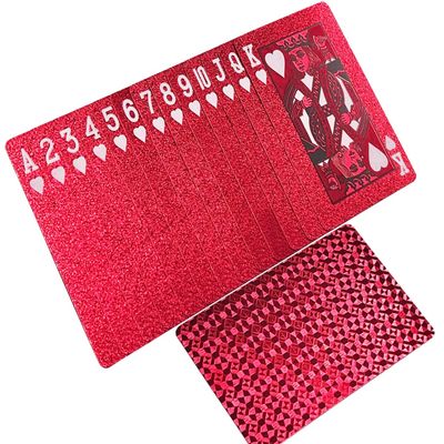 2 Deck of Waterproof Poker Cards, Red Playing Cards, Plastic Waterproof Playing Cards, Suitable for Family Gatherings and Outdoor Activities (Modern Style)