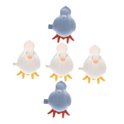 Hohopeti 5Pcs Wind Up Pigeon Plastic Decorative Ornaments Vintage Playthings Fun Walking Clockwork for Boys and Room Decor Random Color