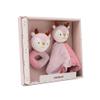 Miniland Newborn Baby Gift Pack | Doudou and Sensory Rattle Set | Soft and Safe Comfort Toy, 100% Washable | Ideal for Baby Shower Gifts | 0 Months | Pink | Deer view 2