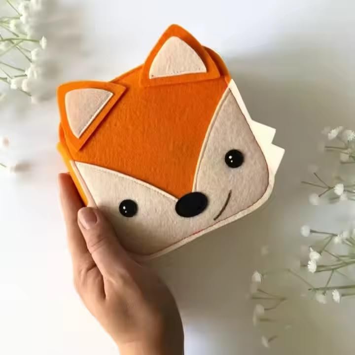 Enelia Educational Felt Quiet Book for Toddlers, Interactive Learning Activity Busy Book with Fox, Flower, Frog, Sensory Play Toy