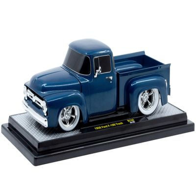1956 F 100 Pickup Truck Blue Metallic Limited Edition to 6650 Pieces Worldwide 1/24 Diecast Model Car by M2 40300-134A