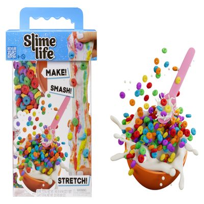 Slime Life Bowl of Fruity Cereal DIY Slime Kit, Make, Smash, and Stretch Your Food Slime, Ages 8+