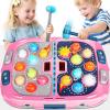 WAYKEE Whack a Game Mole, Toys for Ages 3-4 5-7 8-12 Girls Boys, Whack Game for Toddlers, Gifts for 3 4 5 6+ Year Old Girls Boys, Early Learning Educational Toys with 2 Hammers Sound & Light view 1
