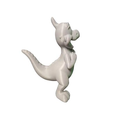 Open-Mouth Dinosaur Figure Fun & Playful Decor for Desktop and Office Space (Gray)