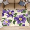 Retro Floral Area Rugs 4x5 - Rustic Flowers Rug for Entryway, Purple Floral Washable Entry Way Rugs Kids Carpet for Inside House Playroom Living Room End Table Nursery view 1