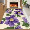 Retro Floral Area Rugs 4x5 - Rustic Flowers Rug for Entryway, Purple Floral Washable Entry Way Rugs Kids Carpet for Inside House Playroom Living Room End Table Nursery view 2
