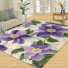 Retro Floral Area Rugs 4x5 - Rustic Flowers Rug for Entryway, Purple Floral Washable Entry Way Rugs Kids Carpet for Inside House Playroom Living Room End Table Nursery view 3