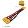 Xt60 Splitter 1 Male to 2 Female Harness Adapter Cable 12 AWG (100mm) for RC UAV Drone DIY Power Cord(1 Pack) view 3