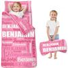 Personalized Toddler Nap Mat with Name  Custom Monogrammed Sleeping Bag with Pillow & Blanket for Kids  Soft, Roll Up Portable Nap Mats for Daycare, Preschool & Kindergarten view 1
