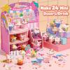 Cleboen Mini Dessert House DIY Toy Set, Making 24 Miniature Food Desserts, Resin & Clay Kitchen Play Food DIY Craft Kit for Kids Aged 8+, Ideal Girls Gift for Birthday Christmas, Not Edible view 3