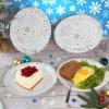100Pcs Large Christmas Oval Paper Plates, 12"x10" Blue Silver Snowflake Dinner Plates Heavy Duty Disposable Dinnerware Set for Xmas Winter Wonderland Holiday Party Supplies Kitchen Table Decor view 2