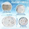 100Pcs Large Christmas Oval Paper Plates, 12"x10" Blue Silver Snowflake Dinner Plates Heavy Duty Disposable Dinnerware Set for Xmas Winter Wonderland Holiday Party Supplies Kitchen Table Decor view 3
